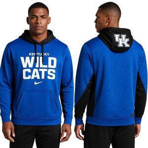 Nike Men's University of Kentucky Wildcats Therma-Fit Blue Hoodie XXL